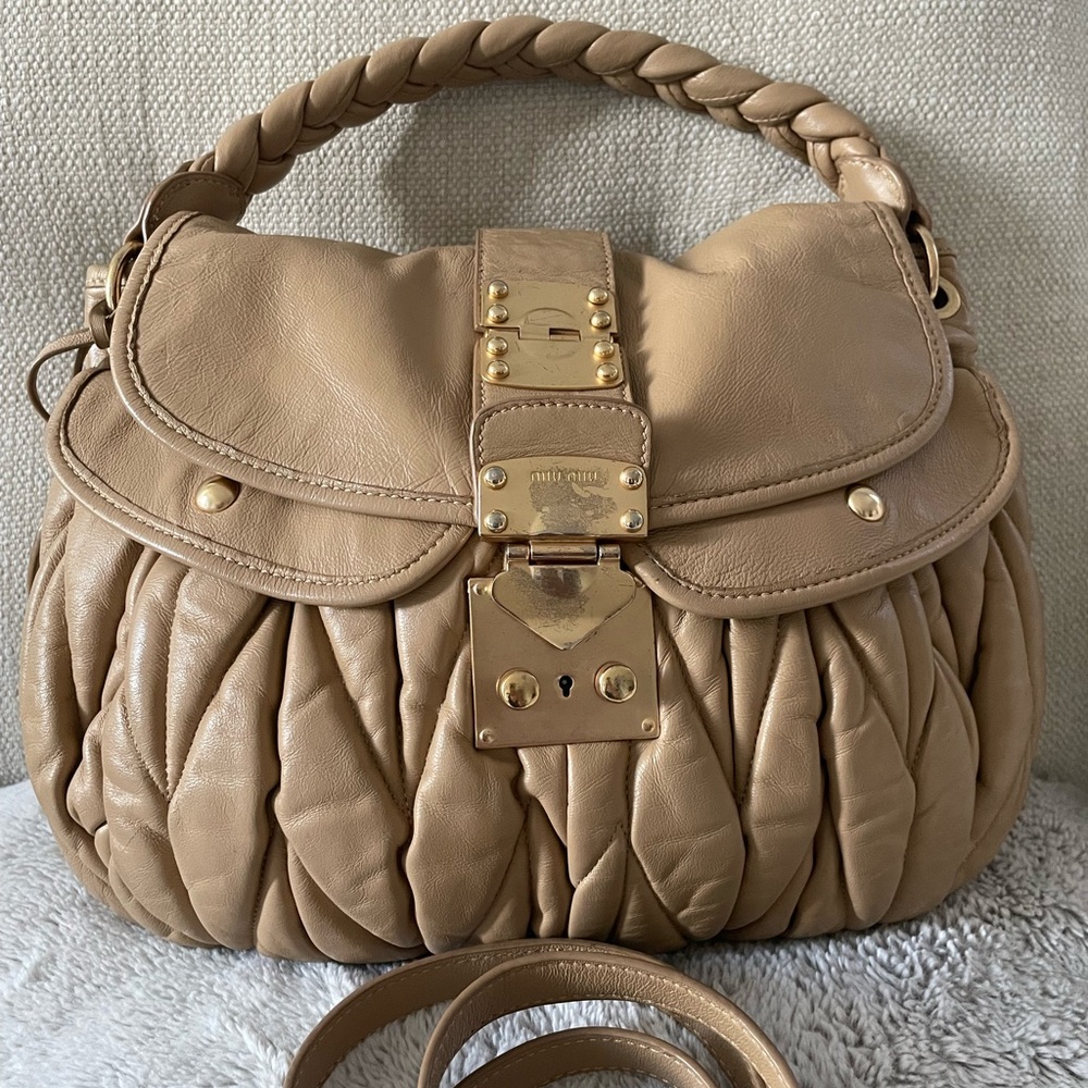 Miu Miu Tan Leather Women's Bag